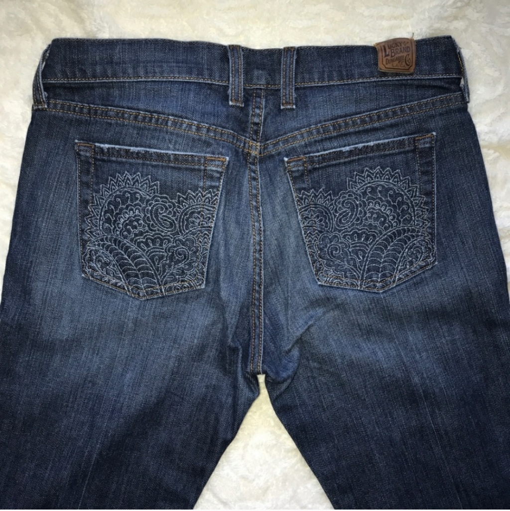 Lucky Brand Embroidered Pocket Bootcut Jeans